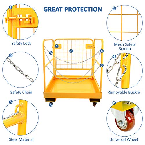 image for Sidasu Forklift Safety Cage 1150LBS Capacity, Forklift Work Platform 3
