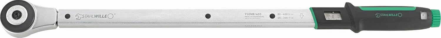 STAHLWILLE 750NR/400 Torque Wrench 80-400 N·m with 3/4 Inch Reversible Ratchet with Certificate Made in Germany