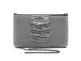 Frewahmesh Women clutch metal mesh evening purse bag for Cocktail Party Prom Wedding Banquet (Gun metal)