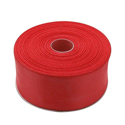 2 Inches x 50 Yards Double Face Solid Satin Ribbon Roll, Coral