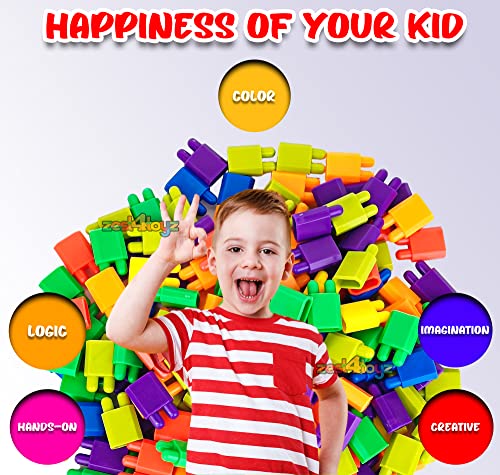 Image of Zest 4 Toyz Building Blocks for Kids 175 Pieces Construction Toy Puzzle Game Creative Building Set Educational Learning Activity Blocks Brain Development Toy for Boys Girls 3+ Years