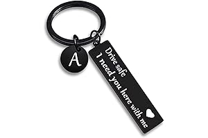 Drive Safe Keychain, 26-Letter Keychain Gifts for Boyfriend on Birthday Christmas Valentine's Day