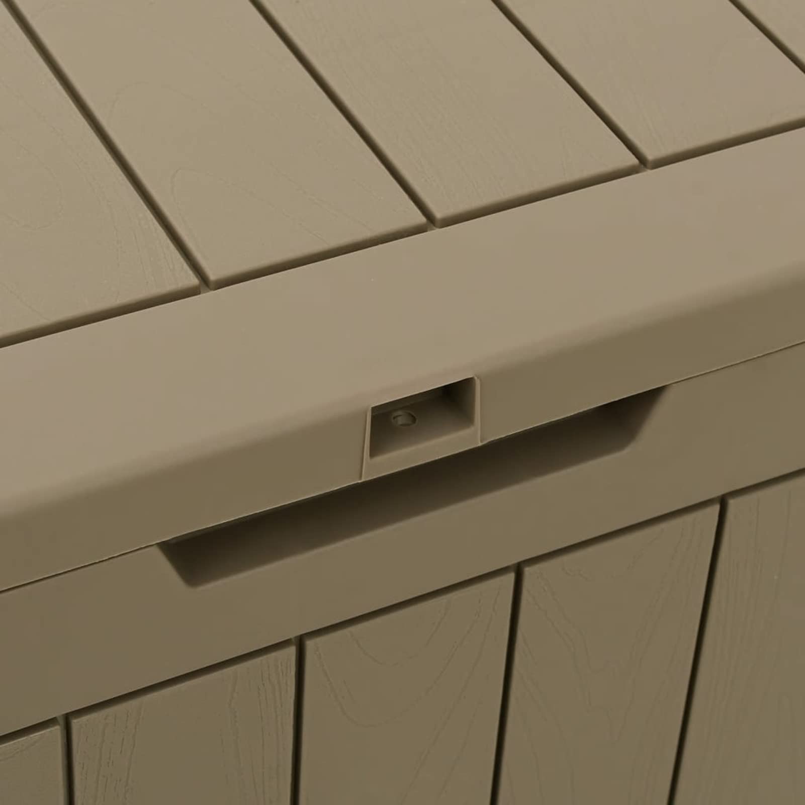 Homgoday Caja de jardín marrón claro 55,5 x 43 x 53 cm polipropileno, muebles, baúles y baúles para exteriores, porta herramientas de jardín, puf de exterior, baúl de exterior