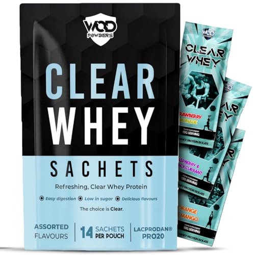 Clear Protein Sachets - Variety Pack (14 Sachets) Clear Whey Isolate Protein Powder | Refreshing Shake Alternative for Gym & Fitness | Made in the UK - Backed by Athletes (Assorted Flavours)