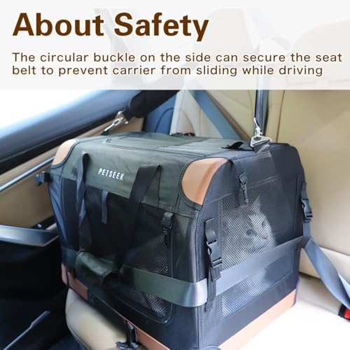 Image of Extra Large Cat Carrier Soft Sided, Portable Small Dog Carrier for 2 Cats, 24 inchx16.5 inchx16 inch Car Travel Folding Comfortable Design, Black