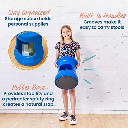 Image of ECR4Kids Active Storage Wobble Stool, 15in Seat Height, Children's Furniture, Blue