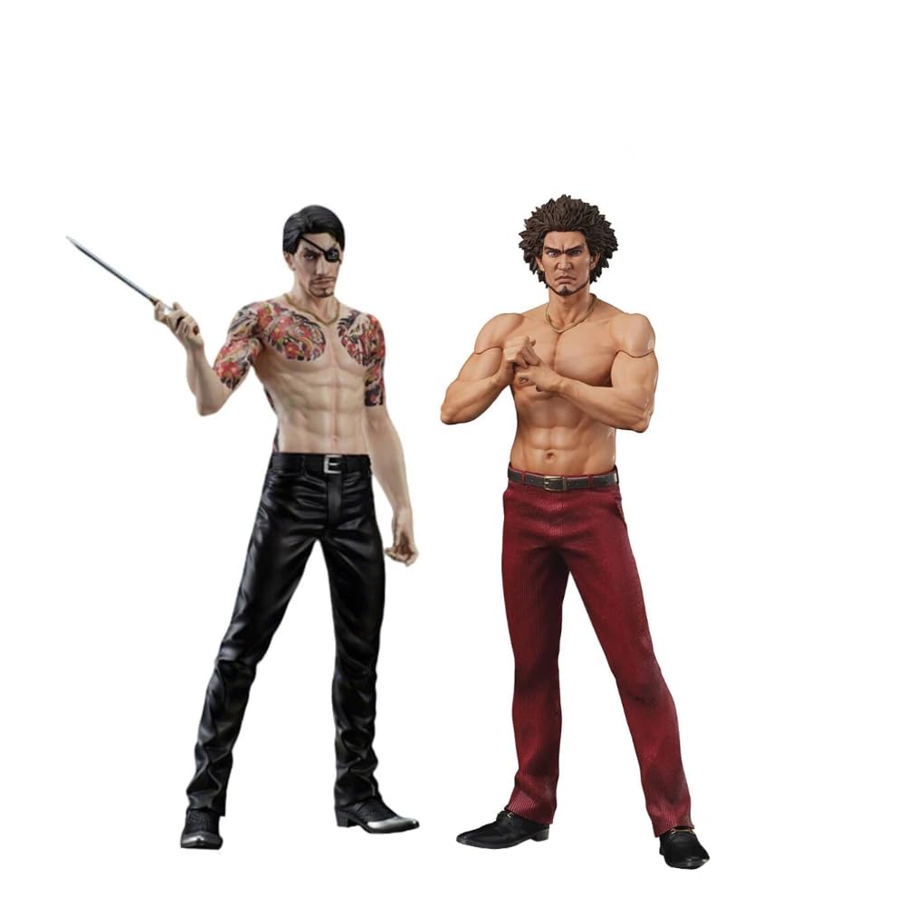 Jiumaocleu Goro Majima Figure Kasuga Ichiban Statue,17CM PVC Anime Original Painting Game Models Collectible Kasuga Ichiban Figurine Desktop Ornaments 2PCS โ image 1