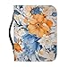 Vintage Floral Bible Cover for Women Floral Lightweight Pu Leather Book Case Large Bible Cover Case with Handle and Pockets Gifts for Men Kids Family Friends