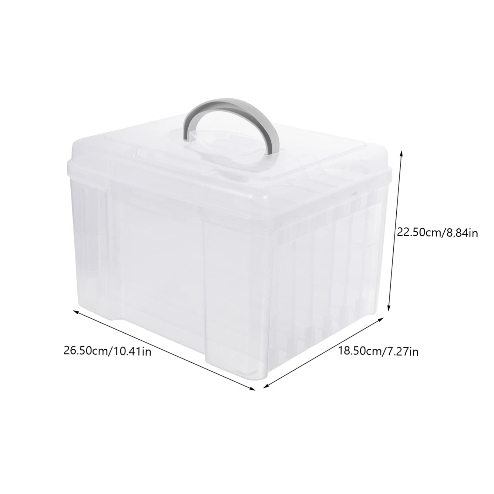 Scatola Organizer Foto 6 Scomparti Regolabili in Plastica Maniglia