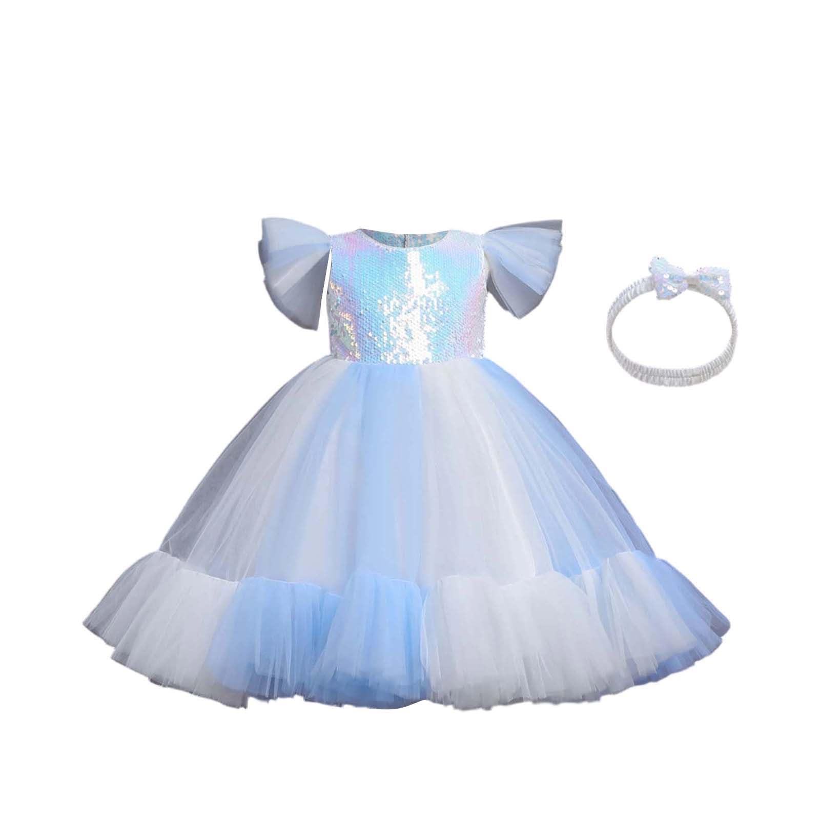 Tutu Ballet Niña Tutu Niña Falda Fin de Semana Casual Vestido De Fiesta con Mangas Abullonadas, Cinturón Brillante Y Diadema, Tutú Glamoroso para Galas Y Celebraciones Infantiles