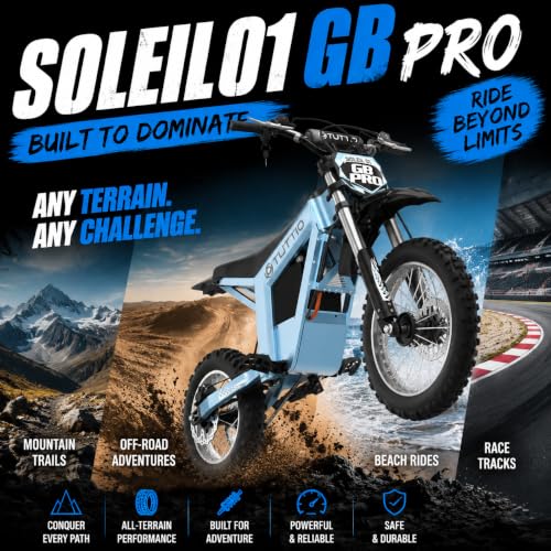 Image of Tuttio Soleil01 Electric Dirt Bike, 40MPH E Dirt Bike for Adults Teens | 40-45MPH, 48V 21AH Battery 45Miles, 14 inch /12 inch Fat Tire , Full Hydraulic Brakes and Suspensions Mountain Off-Road E Dirt Bike
