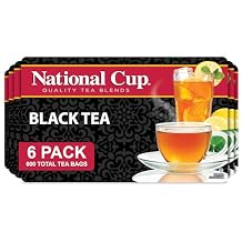 National Cup Black Tea, 100 Tagless Tea Bags Pack of 6