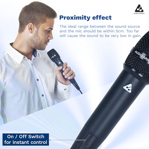 Image of Audio Array Premium Dynamic XLR to TRS Microphone | 24Bit /48kHz | Cardioid Pattern | Metal Body & 14mm Diaphragm 3M Cable | for Podcast, Streaming, Studio Recording & Gaming | AM-C52