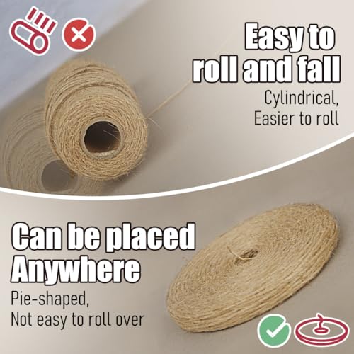 Image of PerkHomy 1800 Feet Natural Jute Twine Long Twine String for Crafts Gift Wrapping Packing Gardening Crochet Knitting Macrame Decor (Brown 600feet Flat) (Pack of 3)