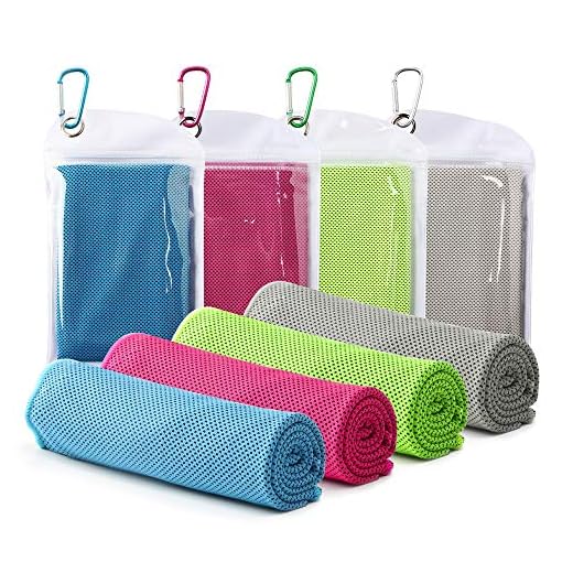 Famiry 4 Packs Cooling Towel (40"x 12"), Ice Towel, Soft Breathable Chilly Towel, Microfiber Towel for Yoga, Sport, Running, Gym, Workout,Camping, Fitness, Workout & More Activities