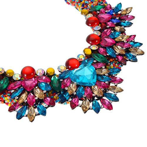Fashion Jewelry Christmas Gift Multicolor Resin Acrylic Beads Cluster Chain Choker Collar Crystal Rhinestone Bib Statement Pendant Necklace - Image 6