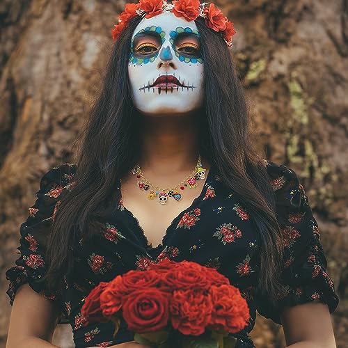 Madison Tyler Halloween Party Charm Necklace for Women | Pendant Necklace with Pumpkin Spider Bats Spider Web Witch Hat Ball Bead Candy Corn | Halloween Holiday Gifts for Girls Kids3