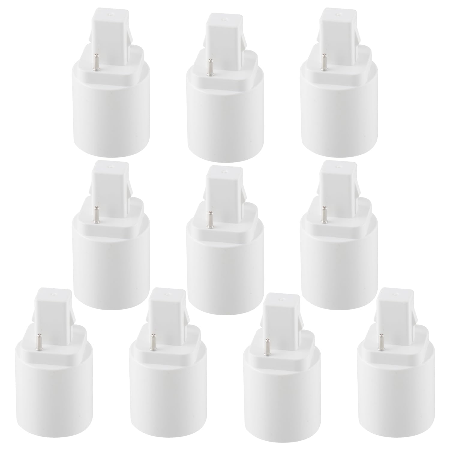 Othmro 10Pcs G24d to E27 Socket Adapter 4A PBT Plastic AC 90-240V 120 Degree Heat Resistant White Light Bulb Adapter