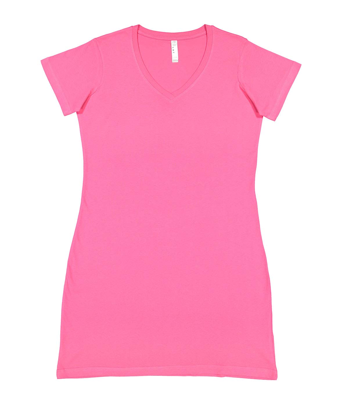 Lat Womens Fine Jersey Crossover V-Neck Coverup Dress,Hot Pink,Large/X-Large