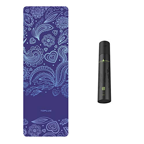 Toplus Travel Yoga Mat - Foldable 1/16 Inch Thin Hot Yoga Mat, Sweat Absorbent Anti Slip, High-Grade Natural Suede for Travel, Yoga and Pilates, Coming with Carrying Bag (Gift Wrapped Purple)