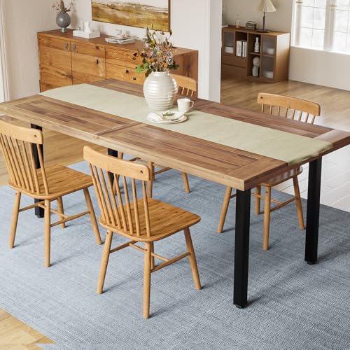 OFIKA Dining Table for 6-8 People, 70' Acacia Wood...