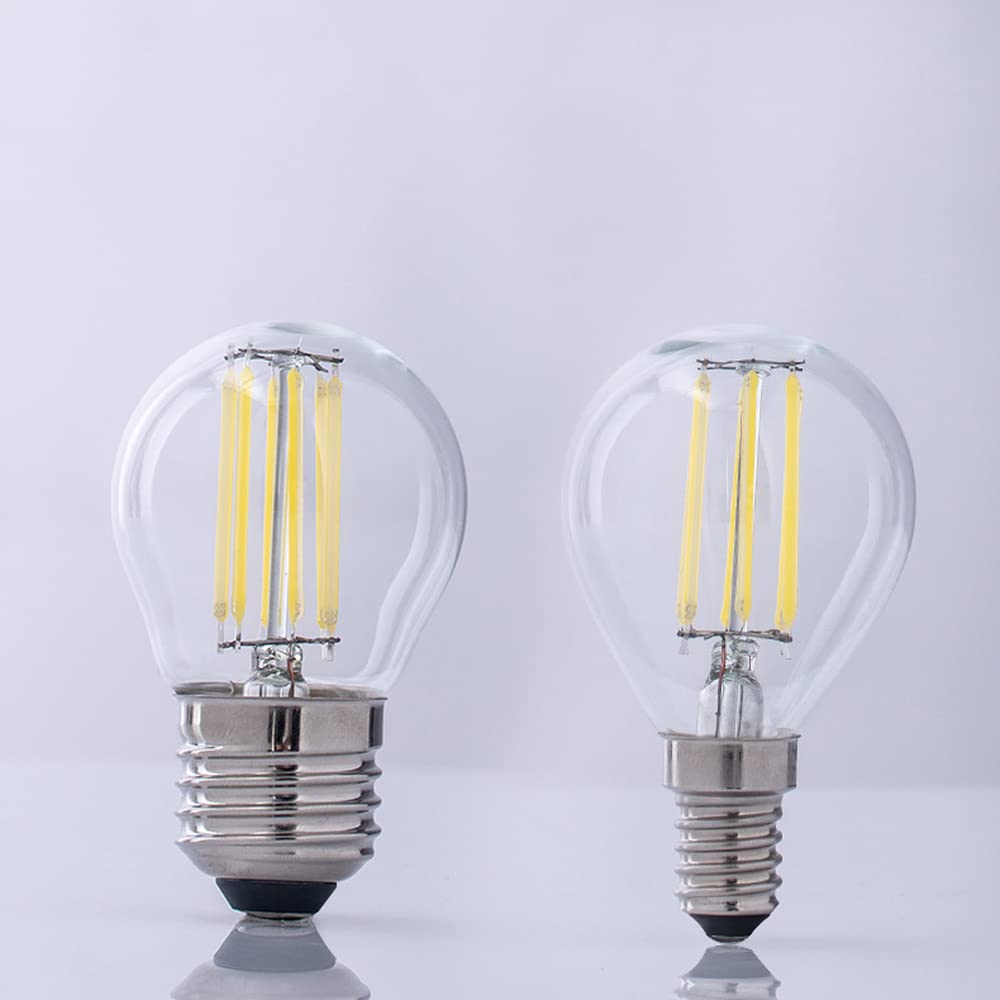 RYTM Lampadine Confezione da 8, Lampadina LED Edison retrò a corrente costante, Base E14/E27, Lampadine a filamento LED antiche G45, Non dimmerabile 4W/6W (Warm Light 3000k E27/6 W)