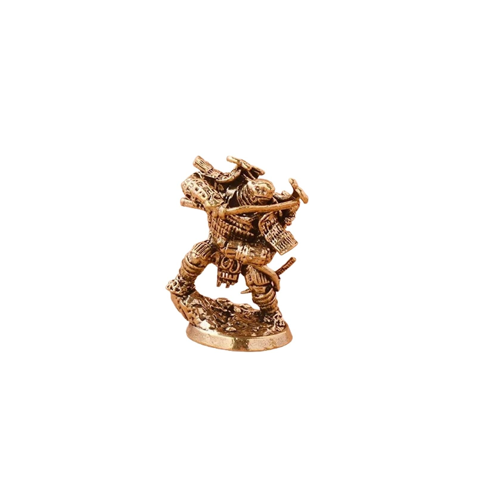 Huolimxun One Color Bronze Soldier Sculpture Miniature Model Retro Turtle Warrior Desktop Decoration Ornament Toy Gift