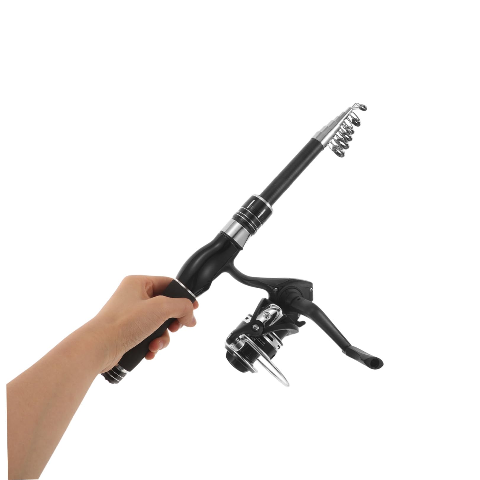 Yardwe Canna da Pesca Telescopica Manico Antiscivolo con Bobina in Fibra di Vetro e Prestazioni Scorrevoli, Kit Compatto per Principianti in Campeggio e Pesca al Bass e Trota