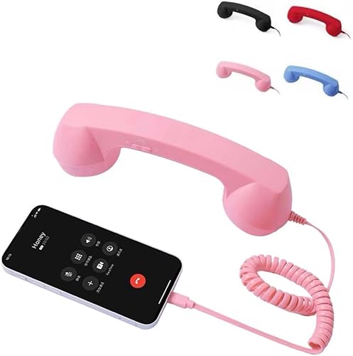Teléfono retro para iPhone y Android, nuevo receptor de teléfono celular con micrófono y altavoz, teléfono retro con cable para teléfonos móviles,