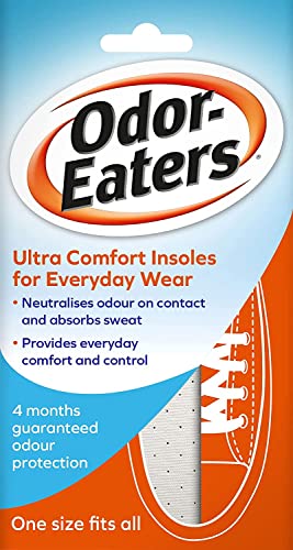 Plantillas antiolor ultraconfort, capa de carbón desodorante, diseño delgado Odor Eaters x3 Pack Cover