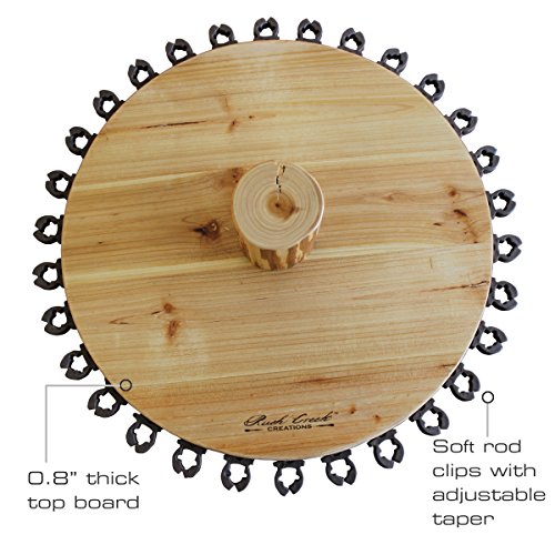 Rush Creek Creations Round Spinning 30 Fishing Rod Rack - Easy Assembly - 360 Degree Rotation #TOP2