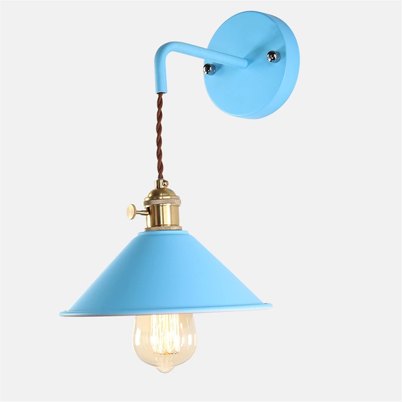 FZQSXAZU Modern Macaron Wall Sconce E27 Edison Socket Copper Finish On/Off Switch Unique Pendant Lighting Fixture Frosted Paint Body Stylish Home Decor Perfect for Living Room & Bedroom