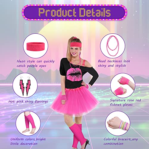 Aomig Women's 80s Costume Accessories Set - Image 2