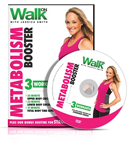 Walk On: Metabolism Booster DVD with Jessica Smith, Walking at Home plus Total Body Circuit Strength Training for Women and Bonus Strong Knees Routine, Beginner, Intermediate Level