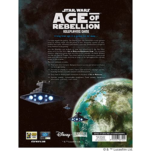 Edge, Star Wars Age of Rebellion RPG: Core Rulebook, RPG, Ages 12 plus, 2-4 Players, Multicolor, 22.1 x 28.7 x 3.3 cm - Image 3