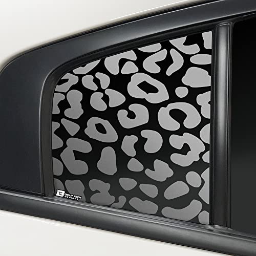 BOGAR TECH DESIGNS - PRECUT Quarter Window Animal Leopard Cheetah Print Vinyl Decal Stickers Compatible with Dodge Charger 2011-2022, Matte Black