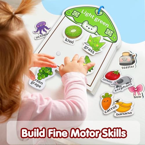 Image of Color Sorting Game Montessori STEM Sensory Training Early Educational Preschool Learning Activity Toy Gift for Toddlers Kids Ages 2 3 4 5 (Color Classification Book)