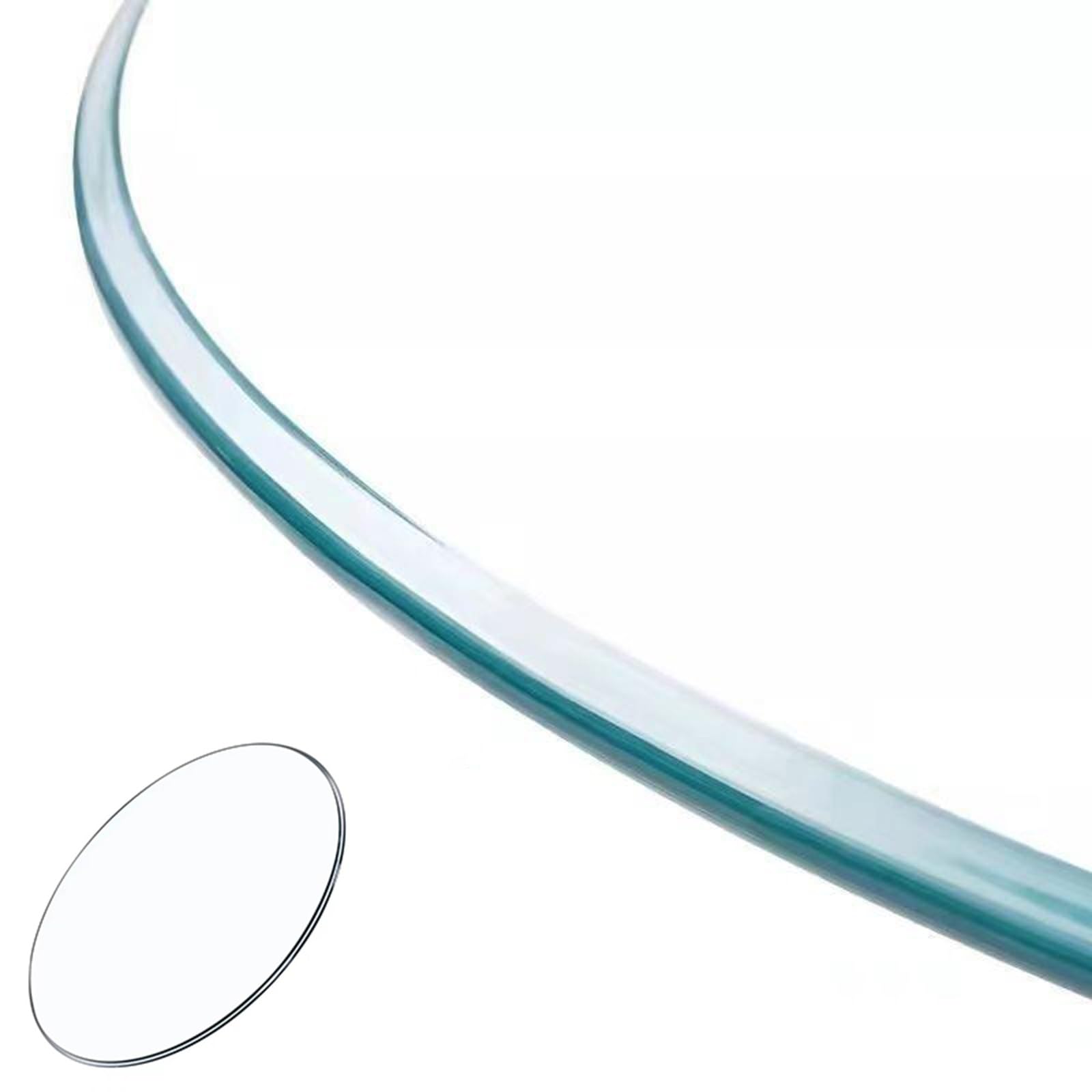 Bvdhasdbt Clear Round Tempered Glass Table Top, Thickness 8 Mm, Ø43cm•48Cm•55Cm•60Cm•70Cm, Round Glass Table Top, Tempered Glass(45Cm(17.7In))
