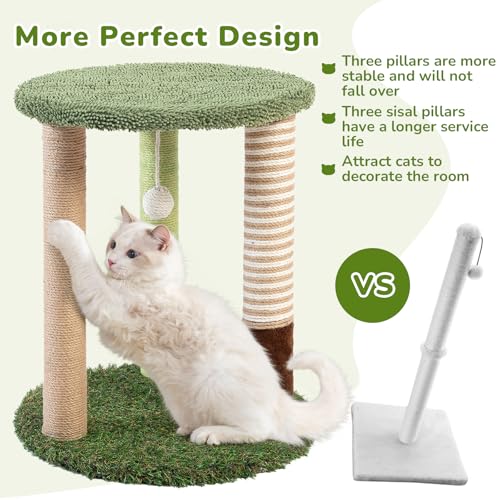 Árbol para Gatos Pequeño 17" con Base de Césped y Rascadores miniatura 2