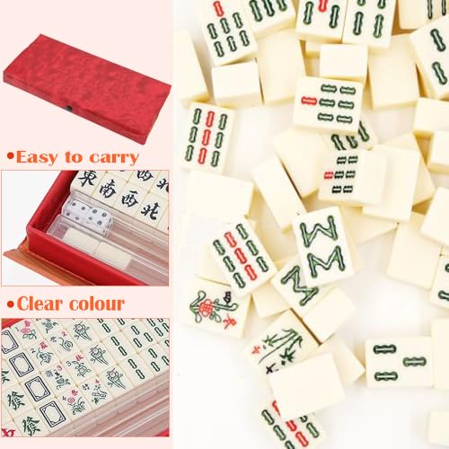 Mini Mahjong Set con maletín portátil y 150 fichas miniatura 3