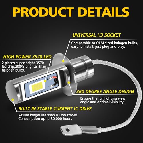 Auxlight AUXLED-H3-2SMD-2W Led Fog Light Drl Bulbs thumb #3