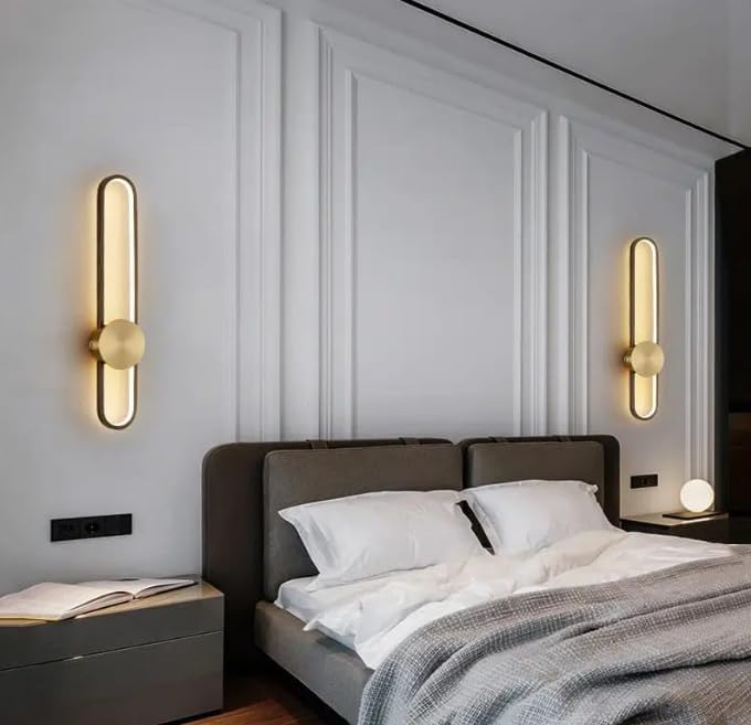 Image of Modern 900mm Simple All Copper LED Long Tube Wall Light Copper LED Long Tube Wall Light for Bedroom, Living Room- 3 in 1 Colours | Warm White, Natural White, Cool White (Gold)