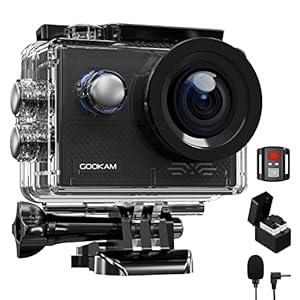 GOOKAM 4K 20MP Action Cam WiFi EIS Fotocamera Impermeabile 40M Sott’acqua Sport Camera Videocamera 170 Gradi Grandangolare con Mic Esterno Telecomando 2x1200mA batterie e Accessori
