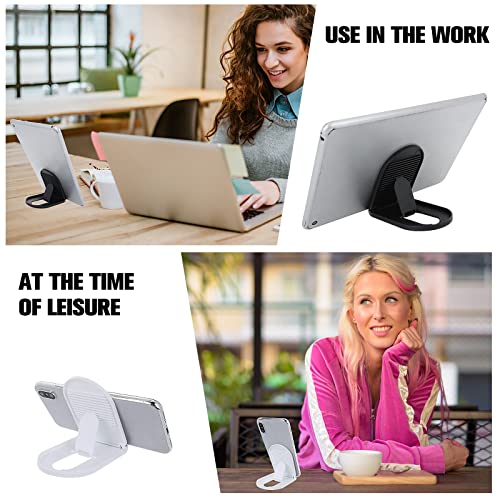 TIESOME 6 supporti pieghevoli per telefono cellulare, universale, a forma ovale, portatile, regolabile, compatibile con tablet, smartphone, Kindle (3 nero, 3 bianco) - Image 8