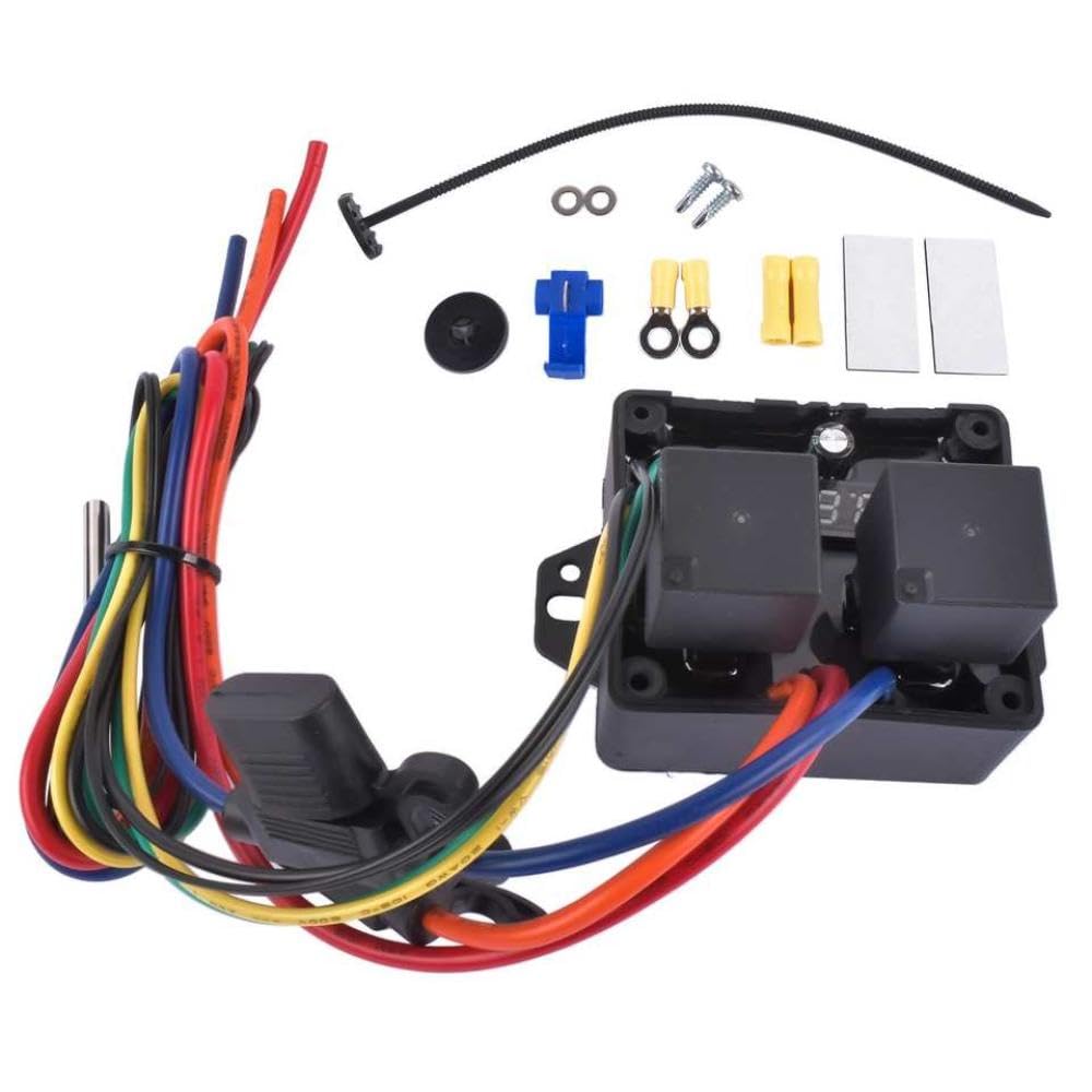 AP03 0444 Kit de Interruptor de Controlador de Ventiladores de radiador Digital Compatible con Sistemas de 12 V y 24 V Control de Velocidad de Ventilador Ajustable para enfriamiento del radiador