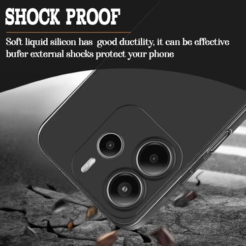 Image of Back Cover for Mi Redmi Note 14 5G | Full Camera Protection | Premium Liquid Silicon Case | Flexible Bumper Case for Mi Redmi Note 14 5G (Grey)