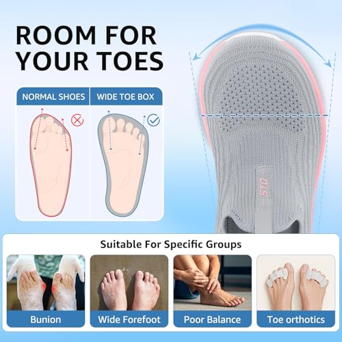 Image of STQ Womens Walking Shoes Slip On Tennis Shoes Comfortable Lightweight Memory Foam Orthopedic Sneakers for Indoor Outdoor Gym Workout Sports