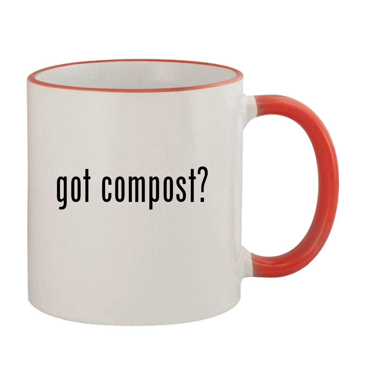 got compost? - 11oz Ceramic Colored Rim & Handle Coffee Mug, Red