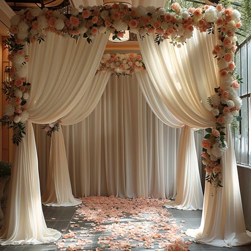 Cortinas fondo ivory 20x10ft 4 paneles sin arrugas miniatura 6