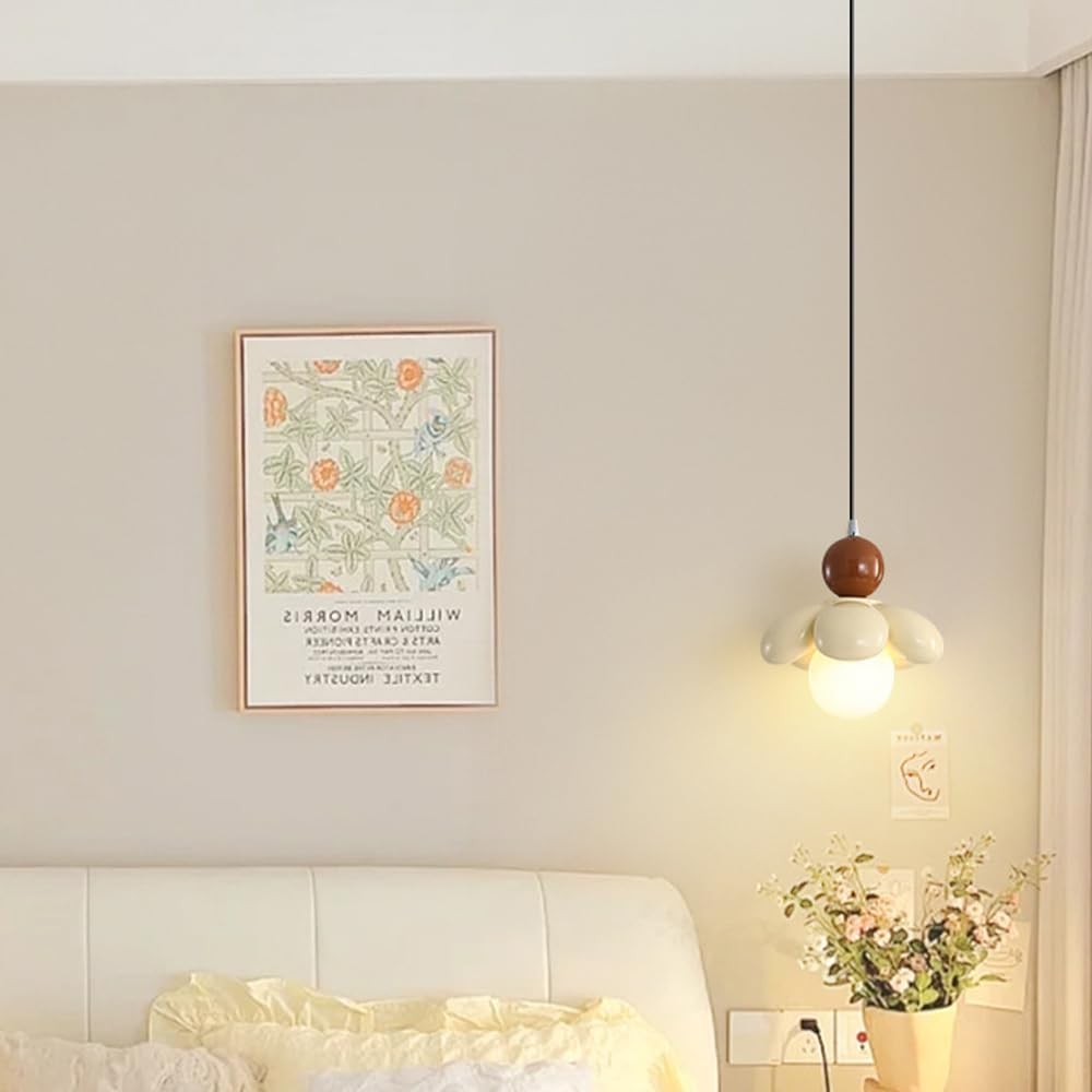 Lampa sufitowa LED, żyrandol kuchenny w stylu vintage, wisząca lampa kwiatowa, nowoczesna lampa wisząca ze szkła mlecznego do sypialni dziewcząt, pokoju dziecięcego, wyspy kuchenne